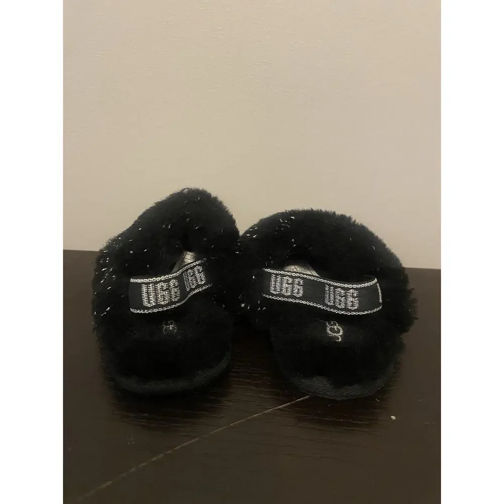 UGG Fluff Yeah Slide‎ Black Toddler Size 4-5